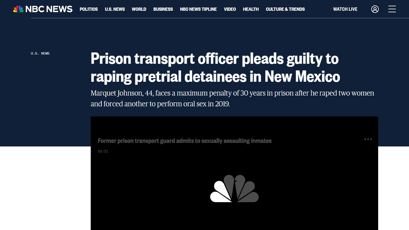 Prison transport officer pleads guilty to raping pretrial detainees in ...